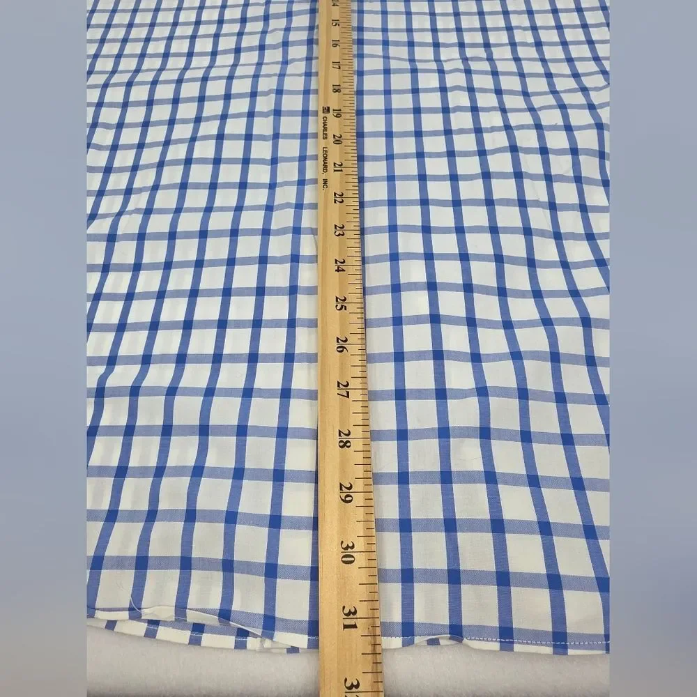 J. Crew Men's Tailored Blue White Check Button Down Shirt Size XL X-1935
